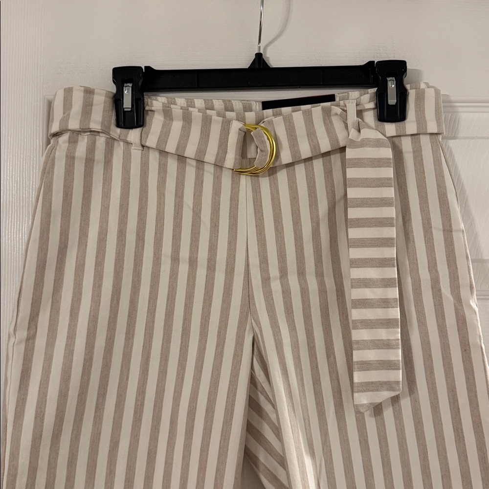 Attyre Beige and White Striped Shorts size 8 brand new inseam 11” waist 30”elas - Picture 2 of 8